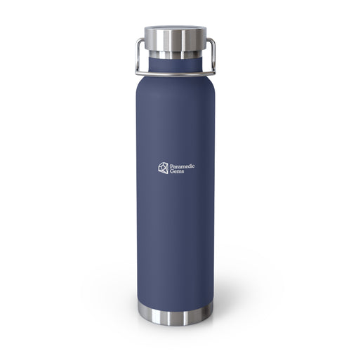 Paramedic Gems - 22oz Copper Vacuum Insulated Water Bottle — Stainless Lid, Travel Hydration Bottle
